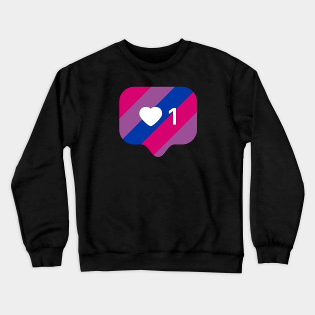 Instagram Heart Notification - Bisexual Flag Crewneck Sweatshirt by socialdilemma